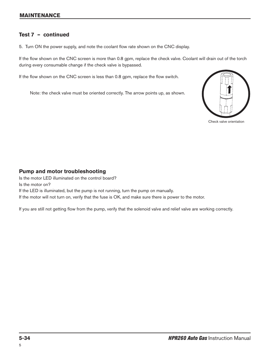 Pump and motor troubleshooting -34 | Hypertherm HPR260 Manual Gas Preventive Maintenance Program Rev.5 User Manual | Page 178 / 317