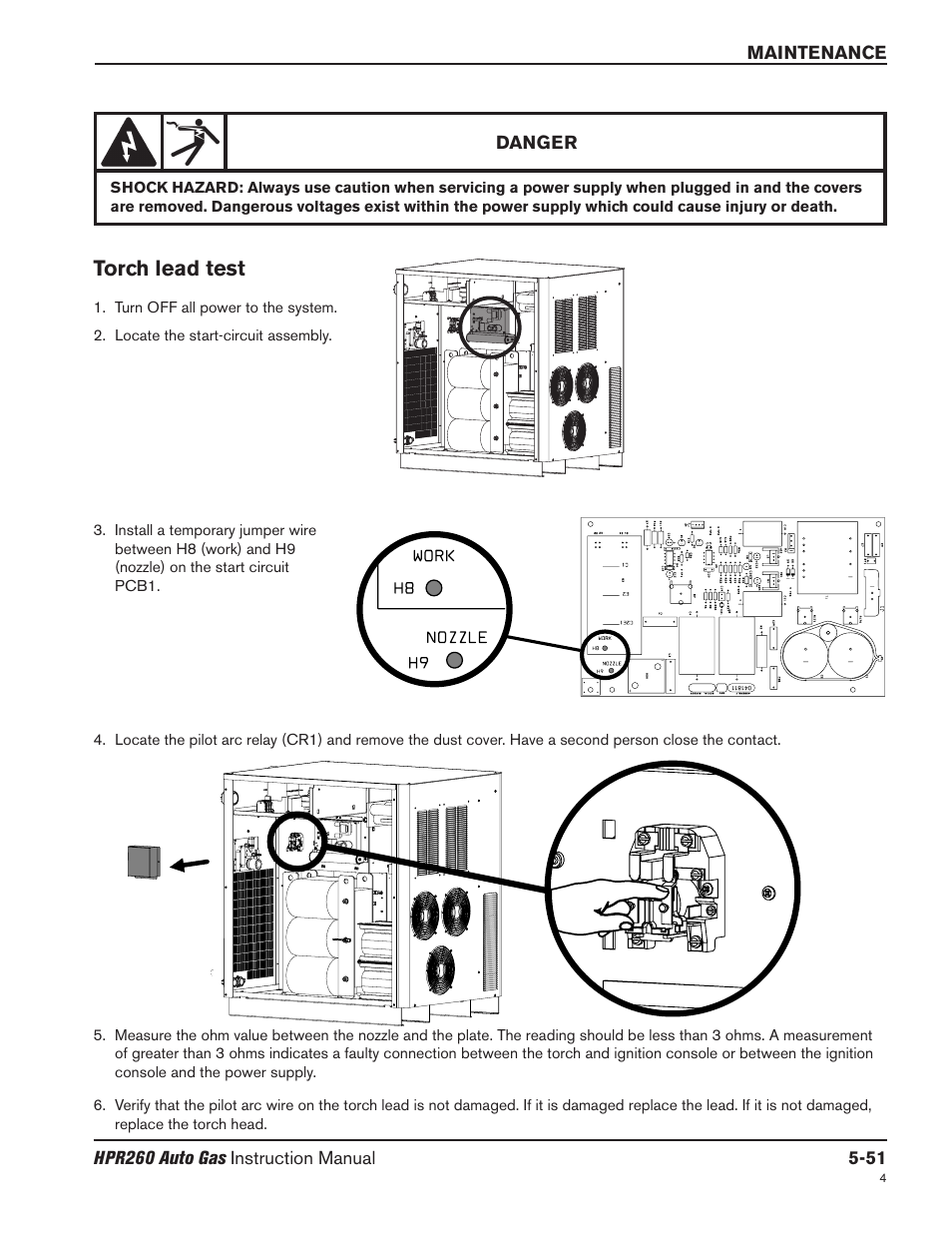 Torch lead test -51, Torch lead test | Hypertherm HPR260 Manual Gas Preventive Maintenance Program Rev.5 User Manual | Page 195 / 317