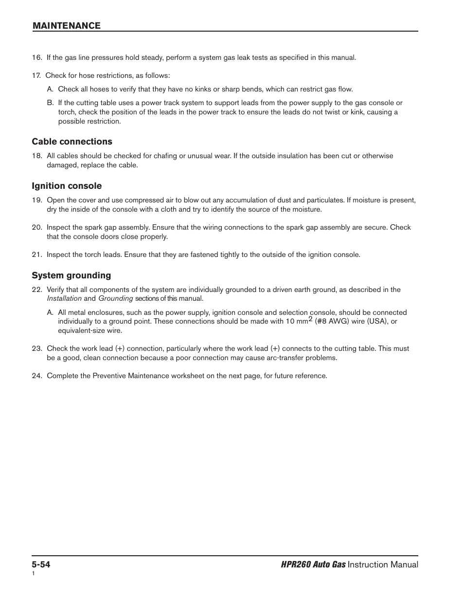 Hypertherm HPR260 Manual Gas Preventive Maintenance Program Rev.5 User Manual | Page 198 / 317