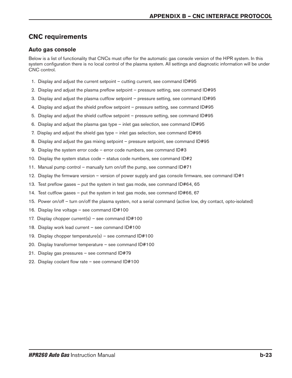 Cnc requirements | Hypertherm HPR260 Manual Gas Preventive Maintenance Program Rev.5 User Manual | Page 268 / 317