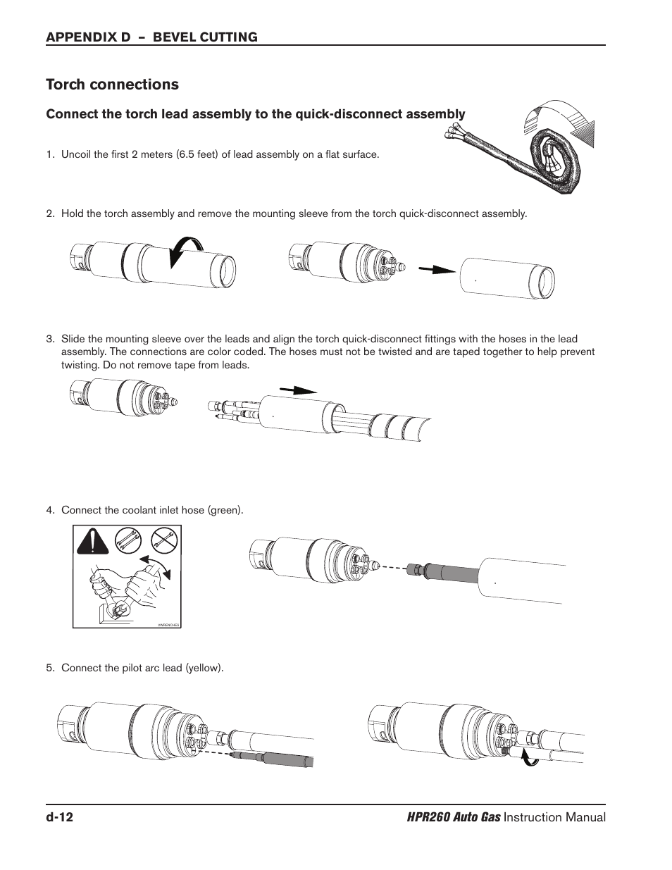 Torch connections | Hypertherm HPR260 Manual Gas Preventive Maintenance Program Rev.5 User Manual | Page 308 / 317