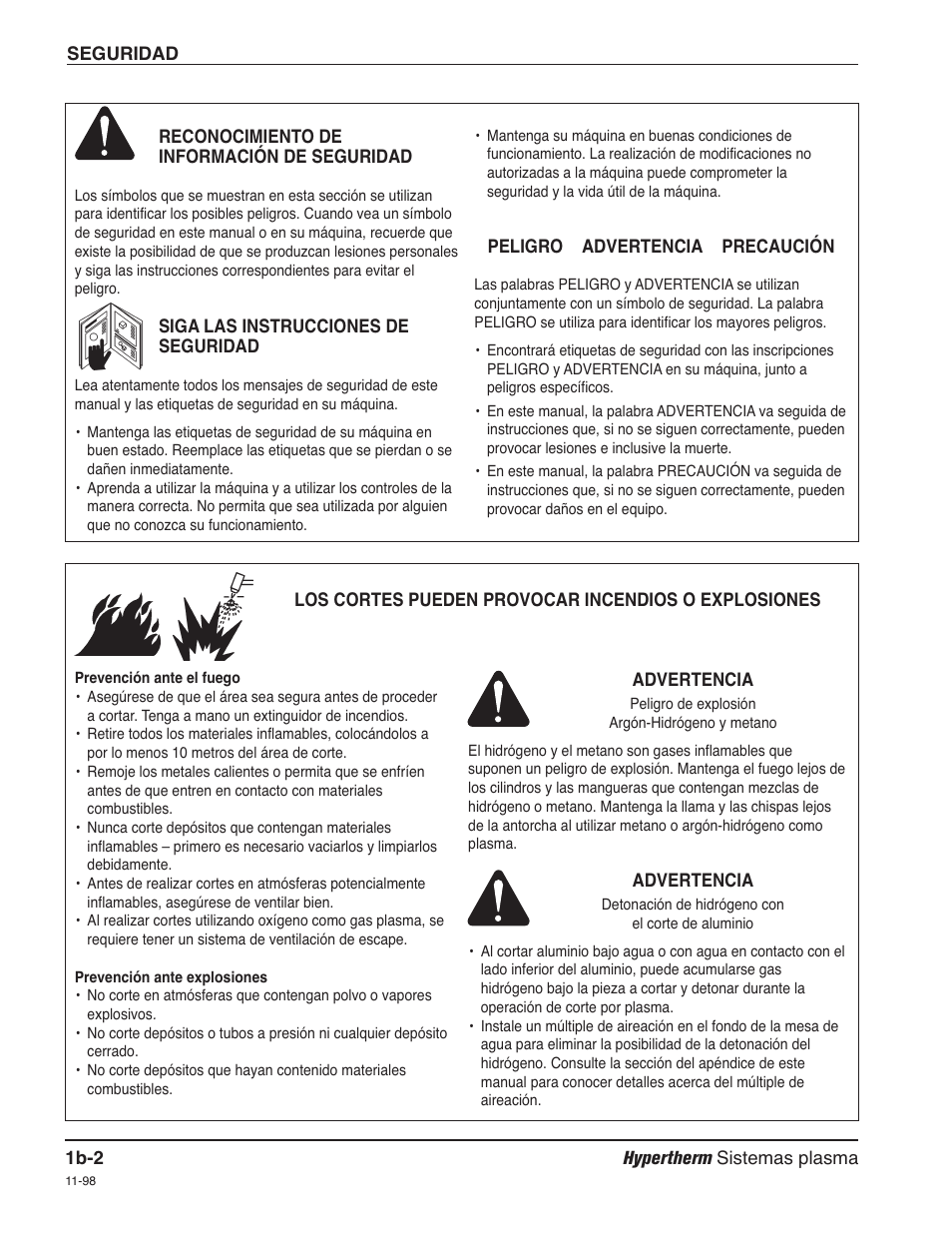 Reconocimiento de información de seguridad b-2, Siga las instrucciones de seguridad b-2 | Hypertherm HPR260 Manual Gas Preventive Maintenance Program Rev.5 User Manual | Page 33 / 317