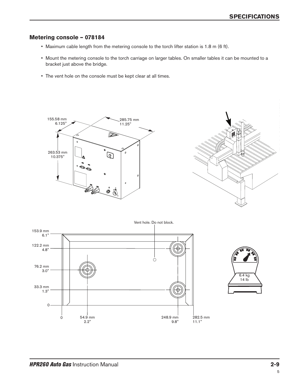 Metering console – 078184 -9 | Hypertherm HPR260 Manual Gas Preventive Maintenance Program Rev.5 User Manual | Page 48 / 317