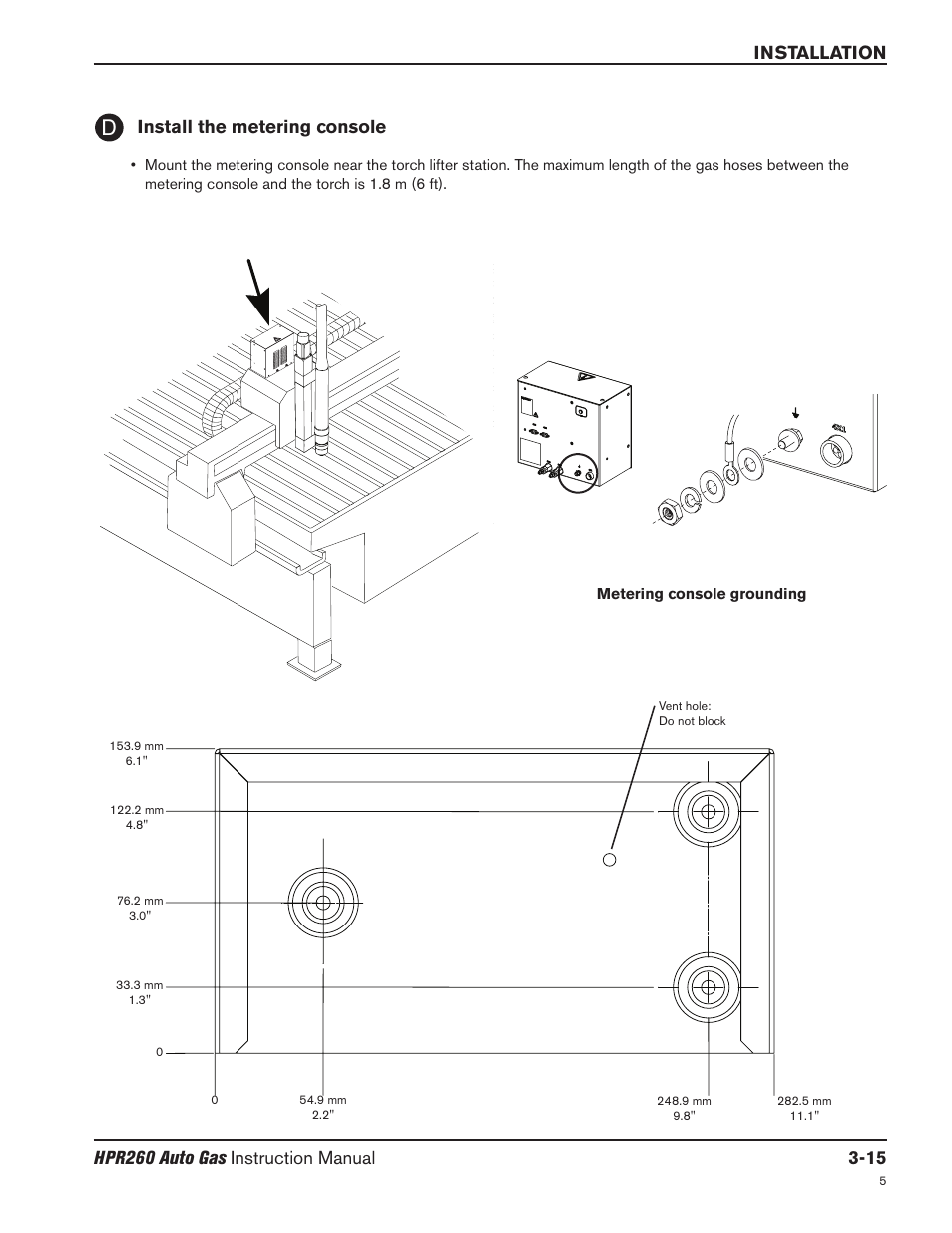 Install the metering console -15 | Hypertherm HPR260 Manual Gas Preventive Maintenance Program Rev.5 User Manual | Page 64 / 317