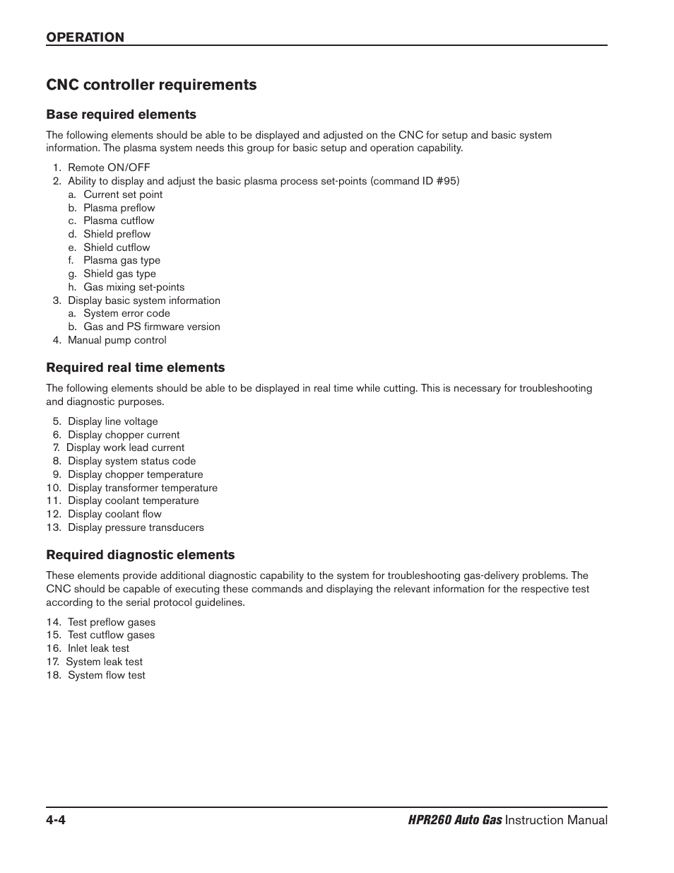 Cnc controller requirements -4, Cnc controller requirements | Hypertherm HPR260 Manual Gas Preventive Maintenance Program Rev.5 User Manual | Page 98 / 317