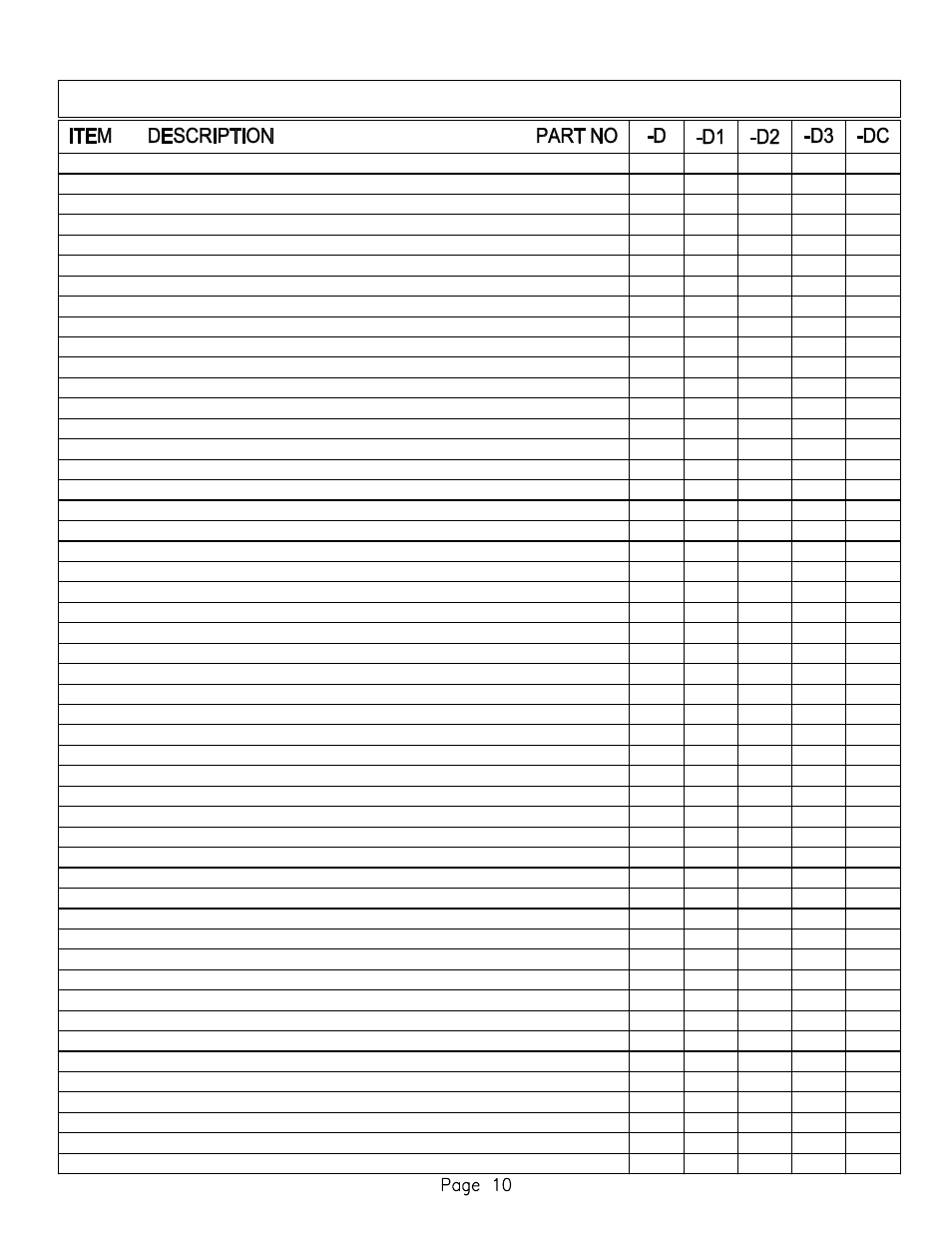 Parts list : java 2-qb-d, -d1, -d2, -d3, -dc | Cecilware JAVA 2-QB-D User Manual | Page 11 / 15