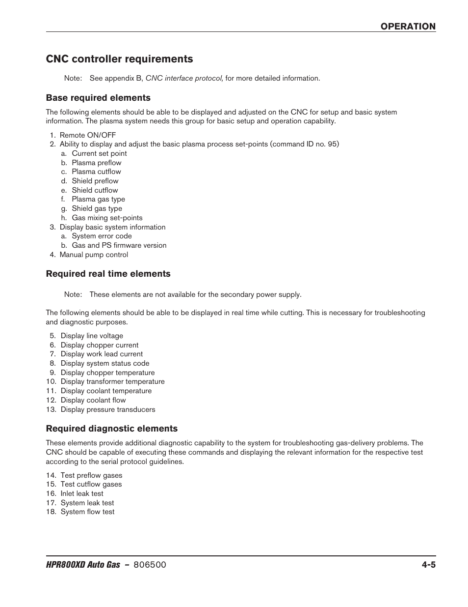 Cnc controller requirements, Cnc controller requirements -5 | Hypertherm HPR800XD Auto Gas Rev.2 User Manual | Page 111 / 368