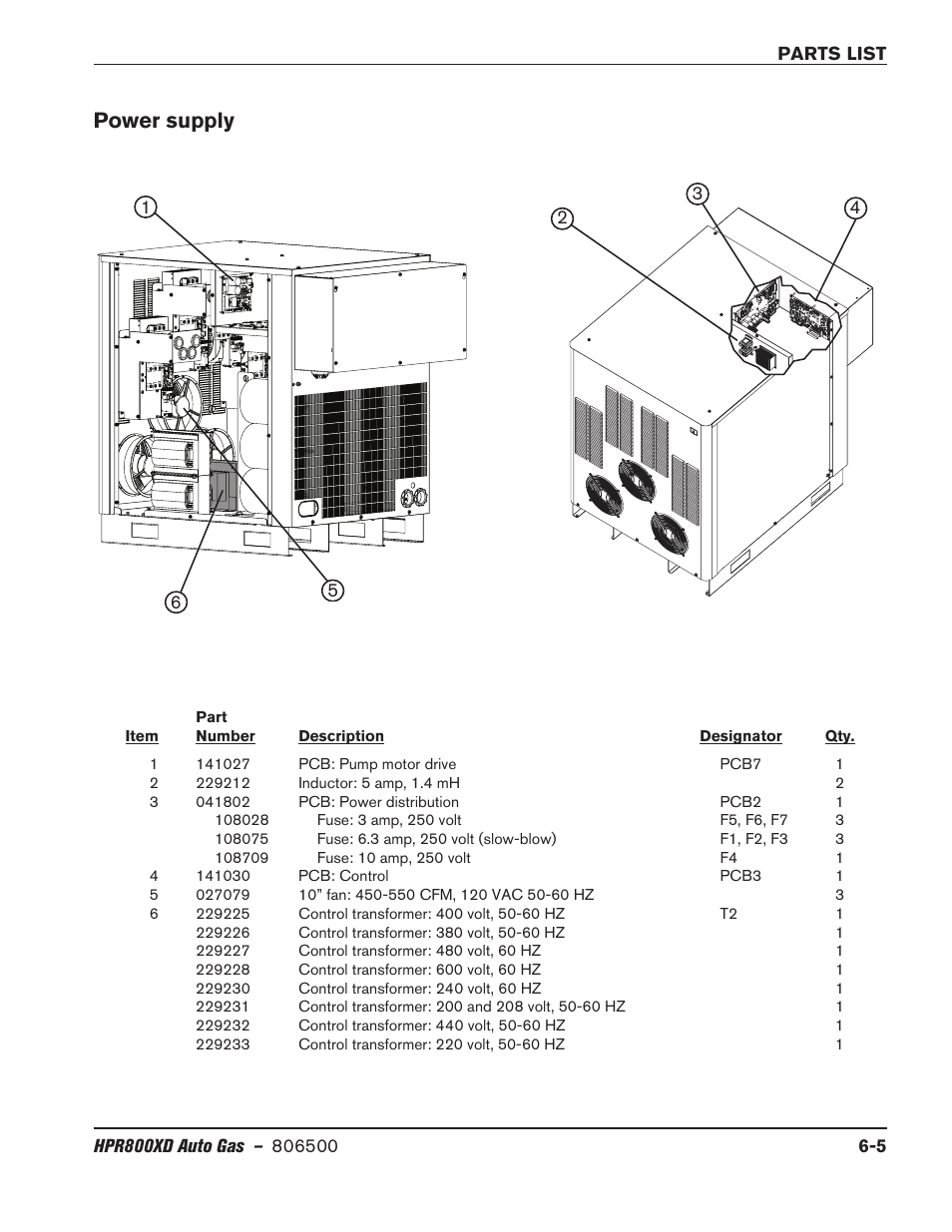 Power supply | Hypertherm HPR800XD Auto Gas Rev.2 User Manual | Page 275 / 368