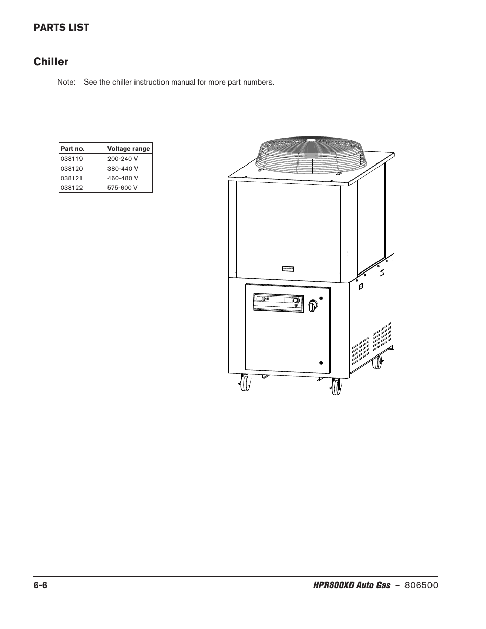 Chiller, Chiller -6 | Hypertherm HPR800XD Auto Gas Rev.2 User Manual | Page 276 / 368