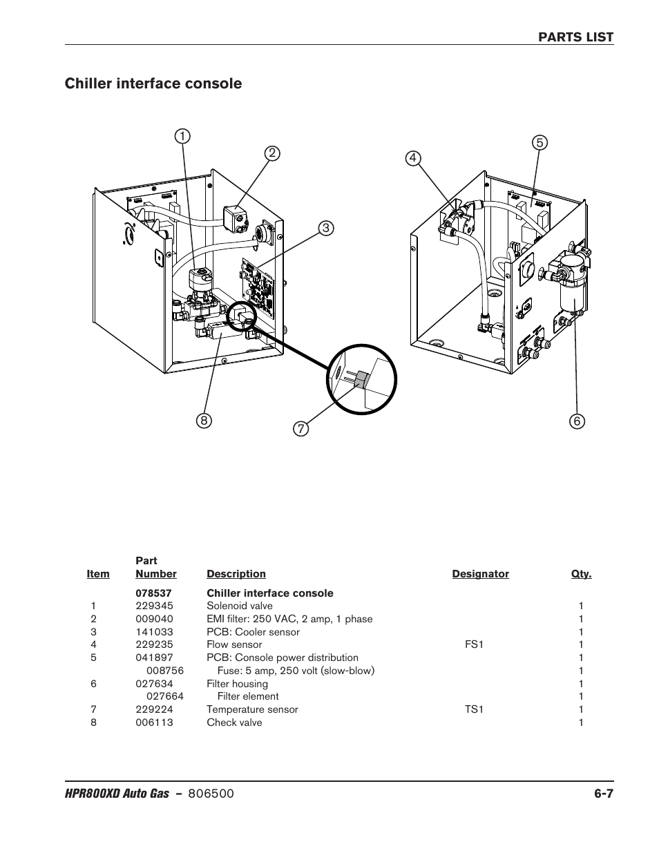 Chiller interface console, Chiller interface console -7 | Hypertherm HPR800XD Auto Gas Rev.2 User Manual | Page 277 / 368