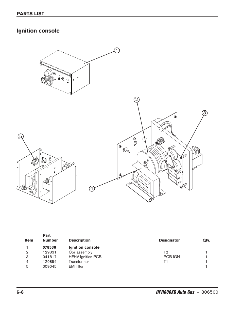 Ignition console, Ignition console -8 | Hypertherm HPR800XD Auto Gas Rev.2 User Manual | Page 278 / 368