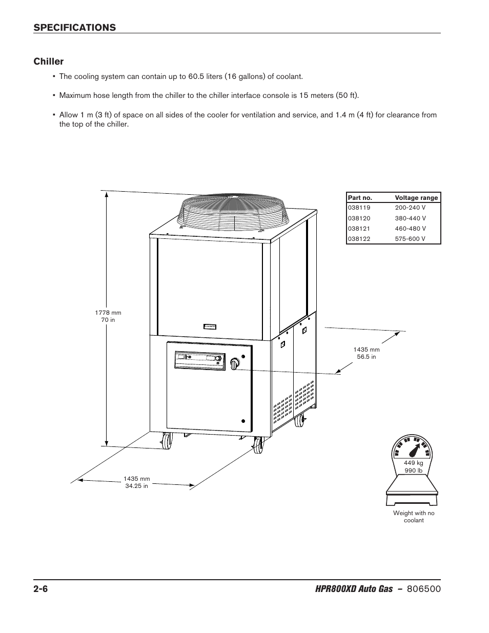 Chiller, Chiller -6 | Hypertherm HPR800XD Auto Gas Rev.2 User Manual | Page 30 / 368