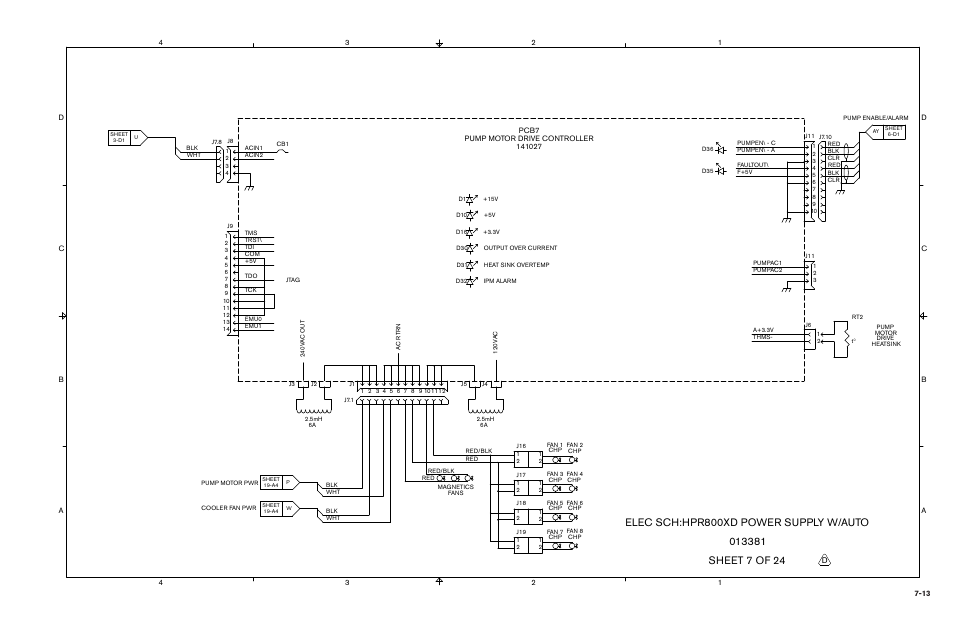 Elec sch:hpr800xd power supply w/auto | Hypertherm HPR800XD Auto Gas Rev.2 User Manual | Page 309 / 368