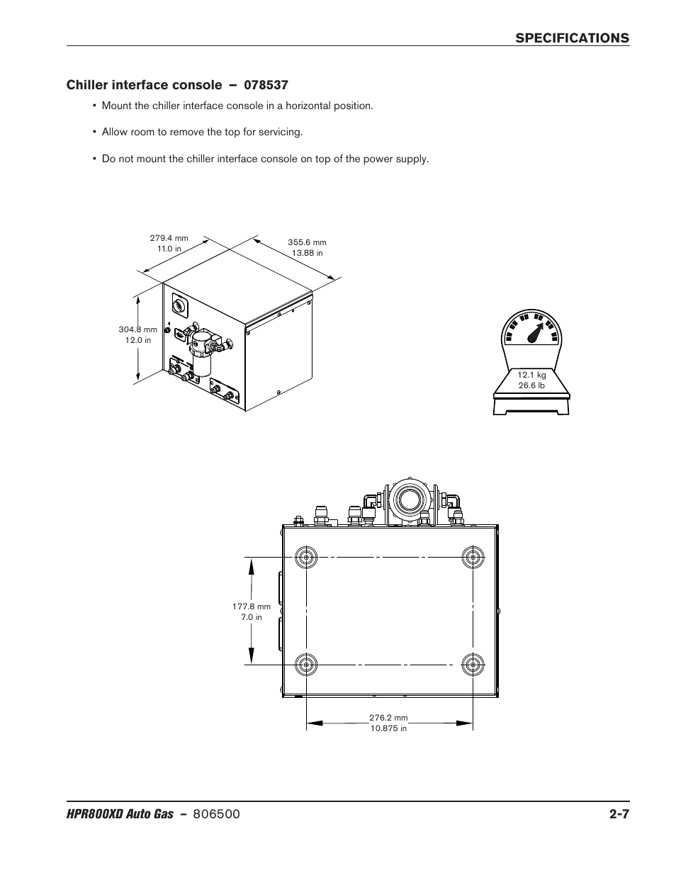 Chiller interface console – 078537, Chiller interface console – 078537 -7 | Hypertherm HPR800XD Auto Gas Rev.2 User Manual | Page 31 / 368