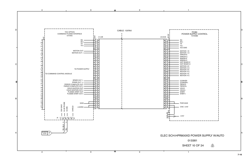 Elec sch:hpr800xd power supply w/auto | Hypertherm HPR800XD Auto Gas Rev.2 User Manual | Page 312 / 368