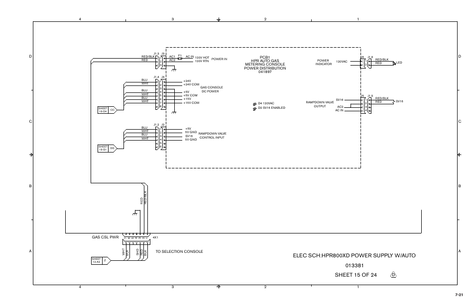 Elec sch:hpr800xd power supply w/auto | Hypertherm HPR800XD Auto Gas Rev.2 User Manual | Page 317 / 368