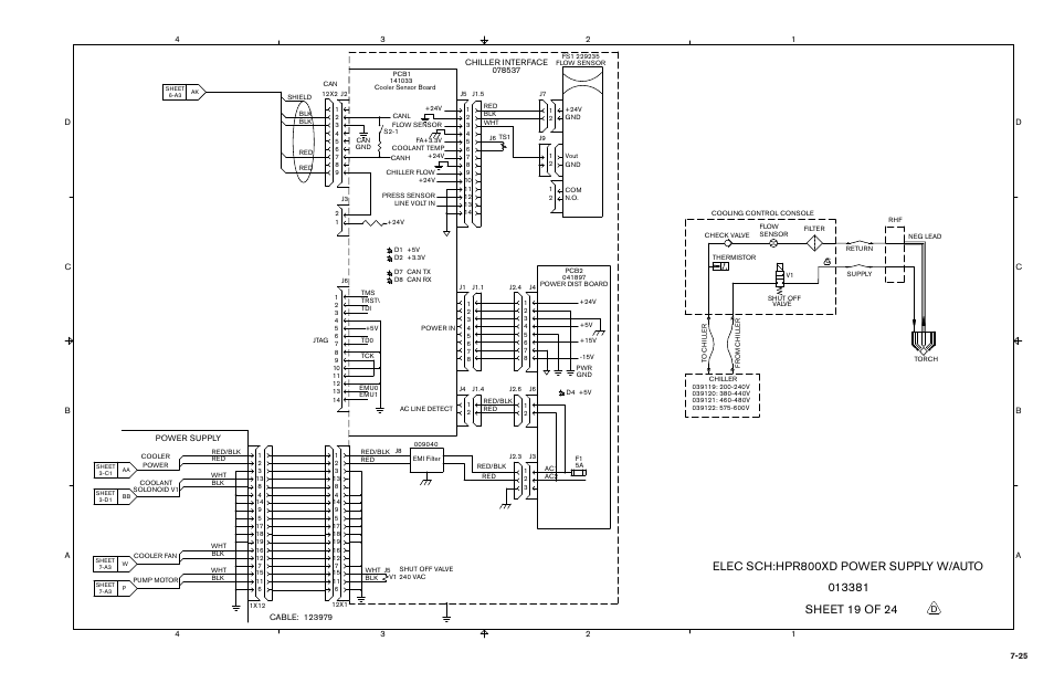 Elec sch:hpr800xd power supply w/auto | Hypertherm HPR800XD Auto Gas Rev.2 User Manual | Page 321 / 368