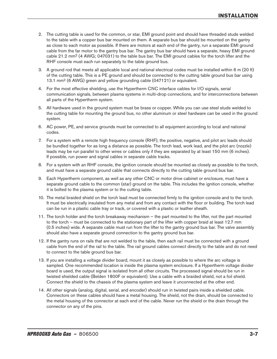 Hypertherm HPR800XD Auto Gas Rev.2 User Manual | Page 47 / 368