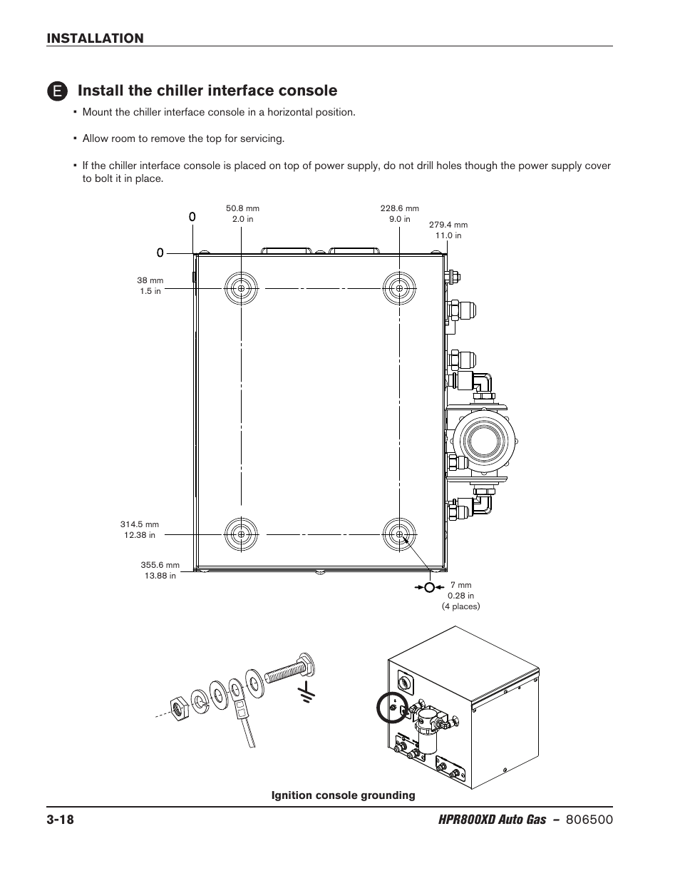 Install the chiller interface console, Install the chiller interface console -18 | Hypertherm HPR800XD Auto Gas Rev.2 User Manual | Page 58 / 368