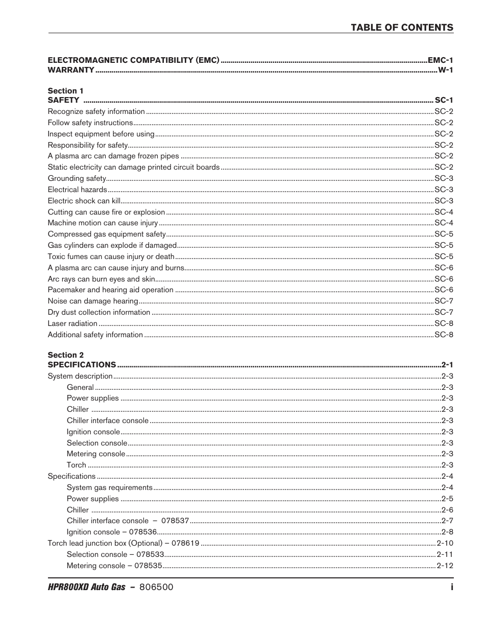 Hypertherm HPR800XD Auto Gas Rev.2 User Manual | Page 9 / 368