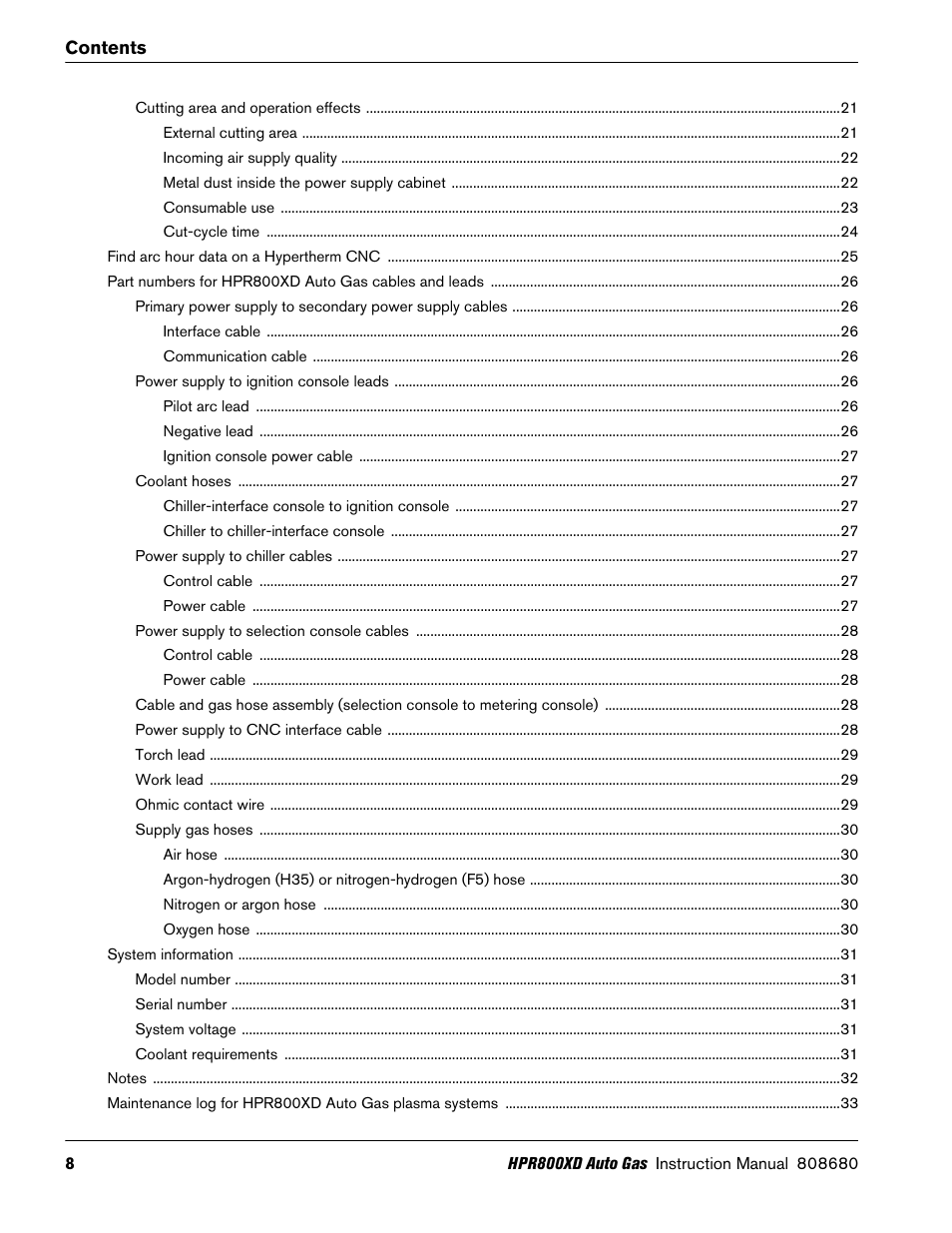 Hypertherm HPR800XD Auto Gas Preventive Maintenance Program Rev.1 User Manual | Page 8 / 33