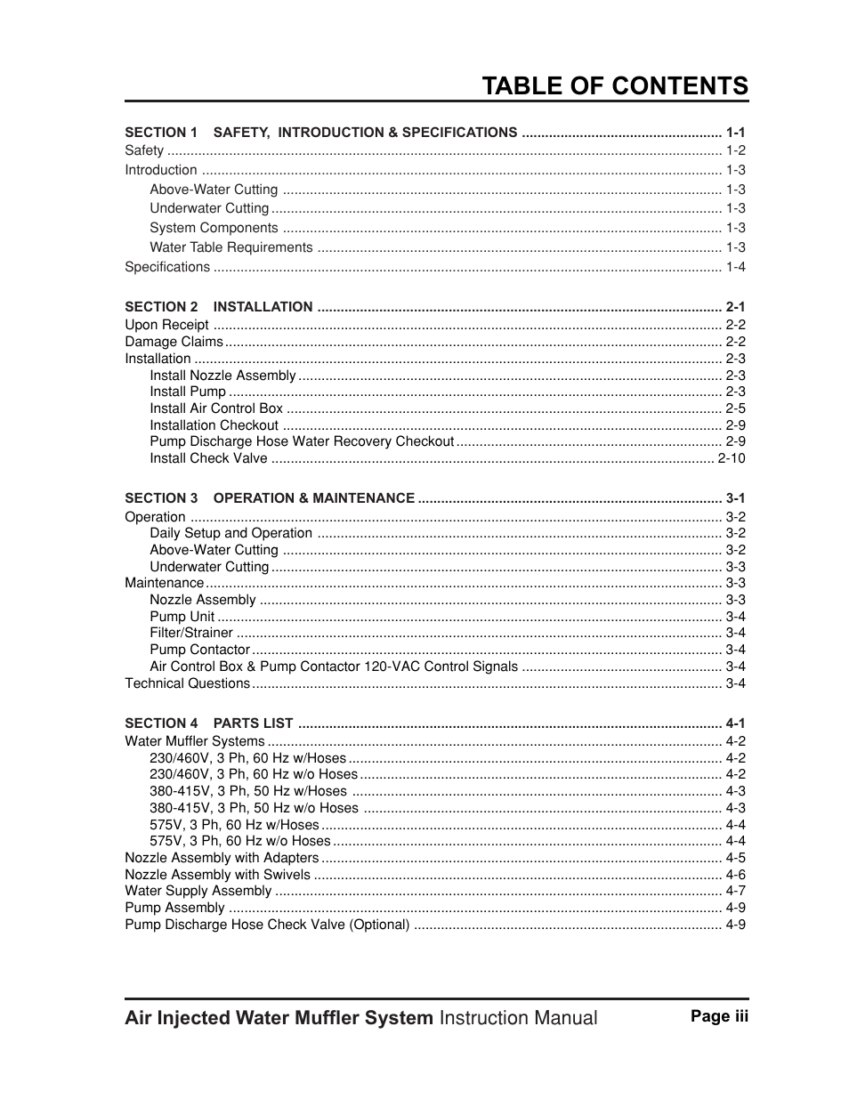 Hypertherm HT400 Air Injected Water Muffler System User Manual | Page 6 / 40