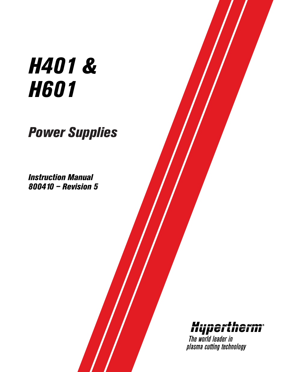 Hypertherm H401 Power Supplies User Manual | 62 pages