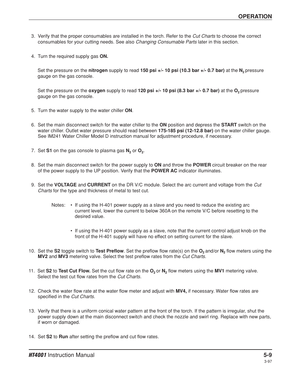 Operation | Hypertherm HT4001 Plasma Arc Cutting System User Manual | Page 100 / 259