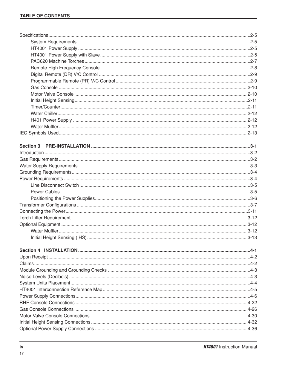 Hypertherm HT4001 Plasma Arc Cutting System User Manual | Page 12 / 259