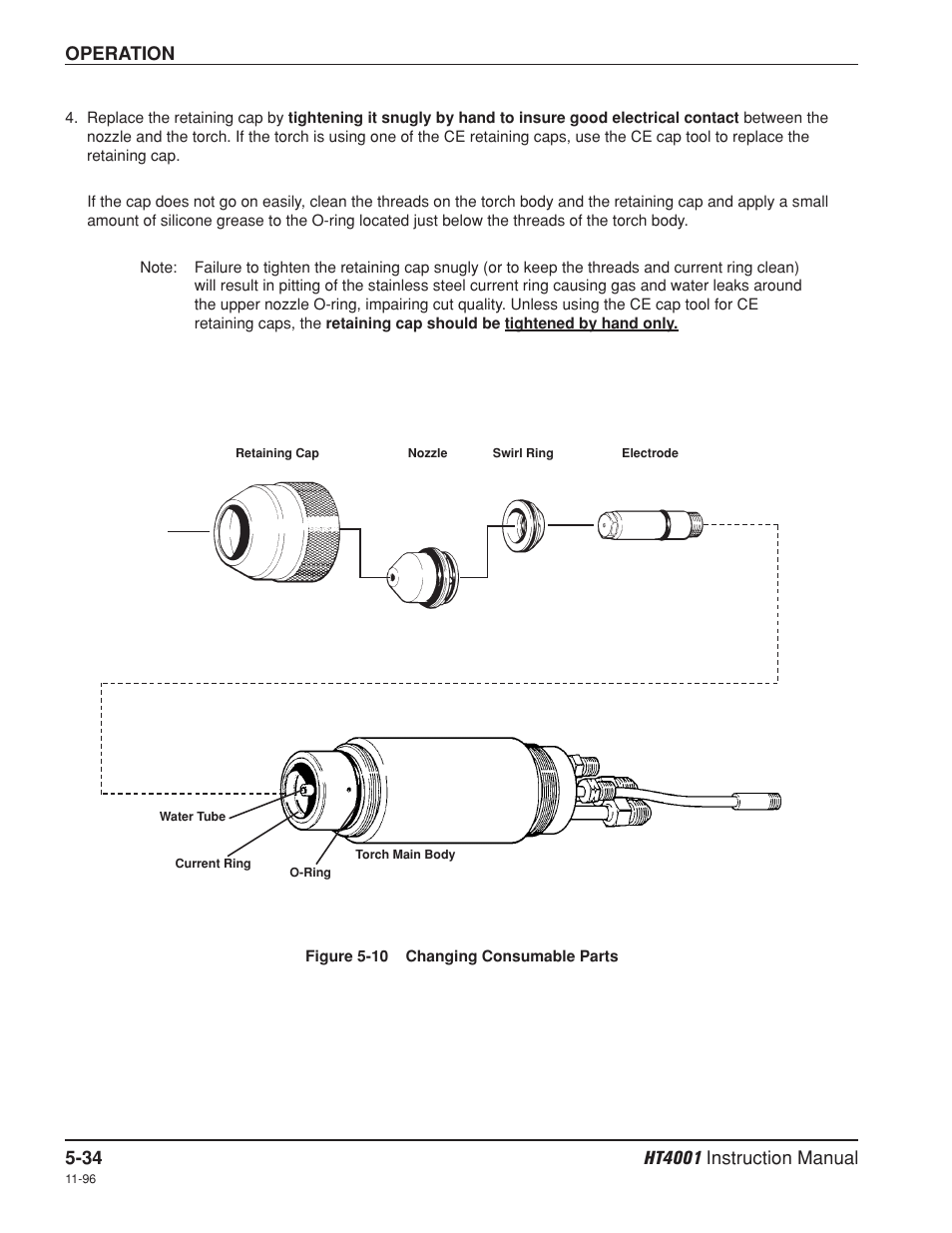 Operation | Hypertherm HT4001 Plasma Arc Cutting System User Manual | Page 125 / 259