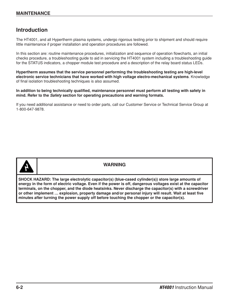 Introduction -2, Introduction | Hypertherm HT4001 Plasma Arc Cutting System User Manual | Page 128 / 259