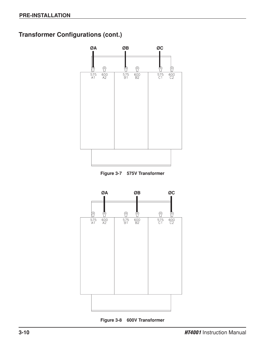 Transformer configurations (cont.) | Hypertherm HT4001 Plasma Arc Cutting System User Manual | Page 50 / 259