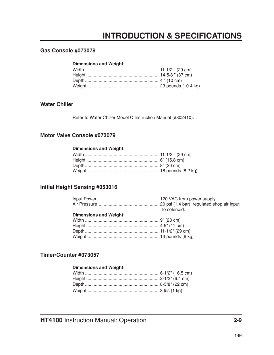 Introduction & specifications, Ht4100 instruction manual: operation | Hypertherm HT4100 Plasma Arc Cutting System Operating User Manual | Page 26 / 50