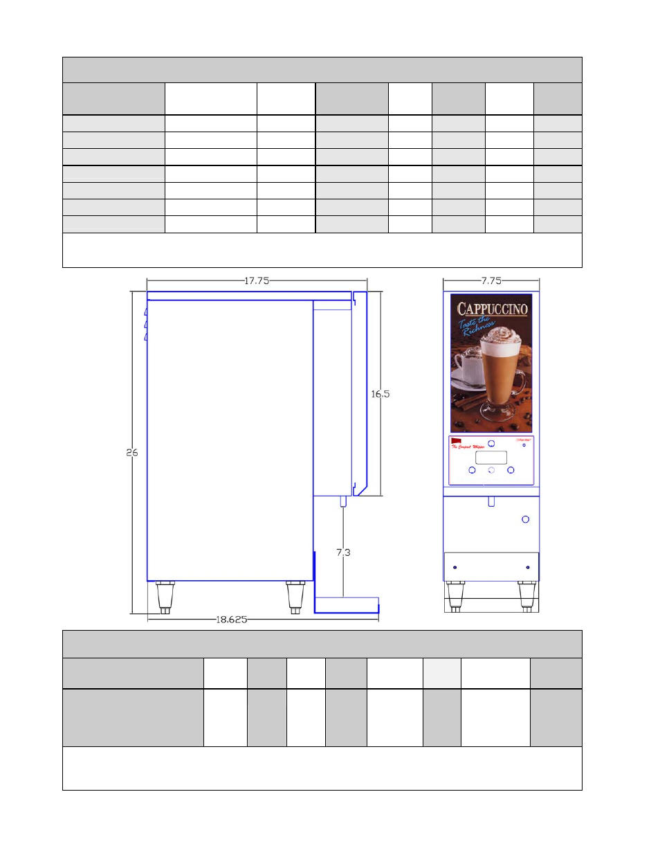 Mechanical specifications | Cecilware GB2HC-CP User Manual | Page 2 / 10