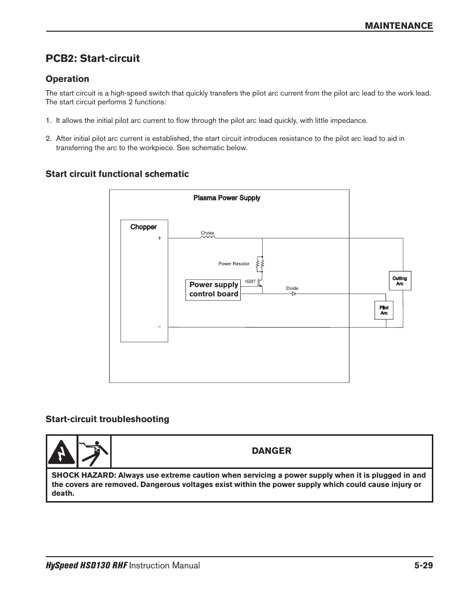 Pcb2: start circuit -29, Pcb2: start-circuit | Hypertherm HSD130 HySpeed Plasma User Manual | Page 175 / 233