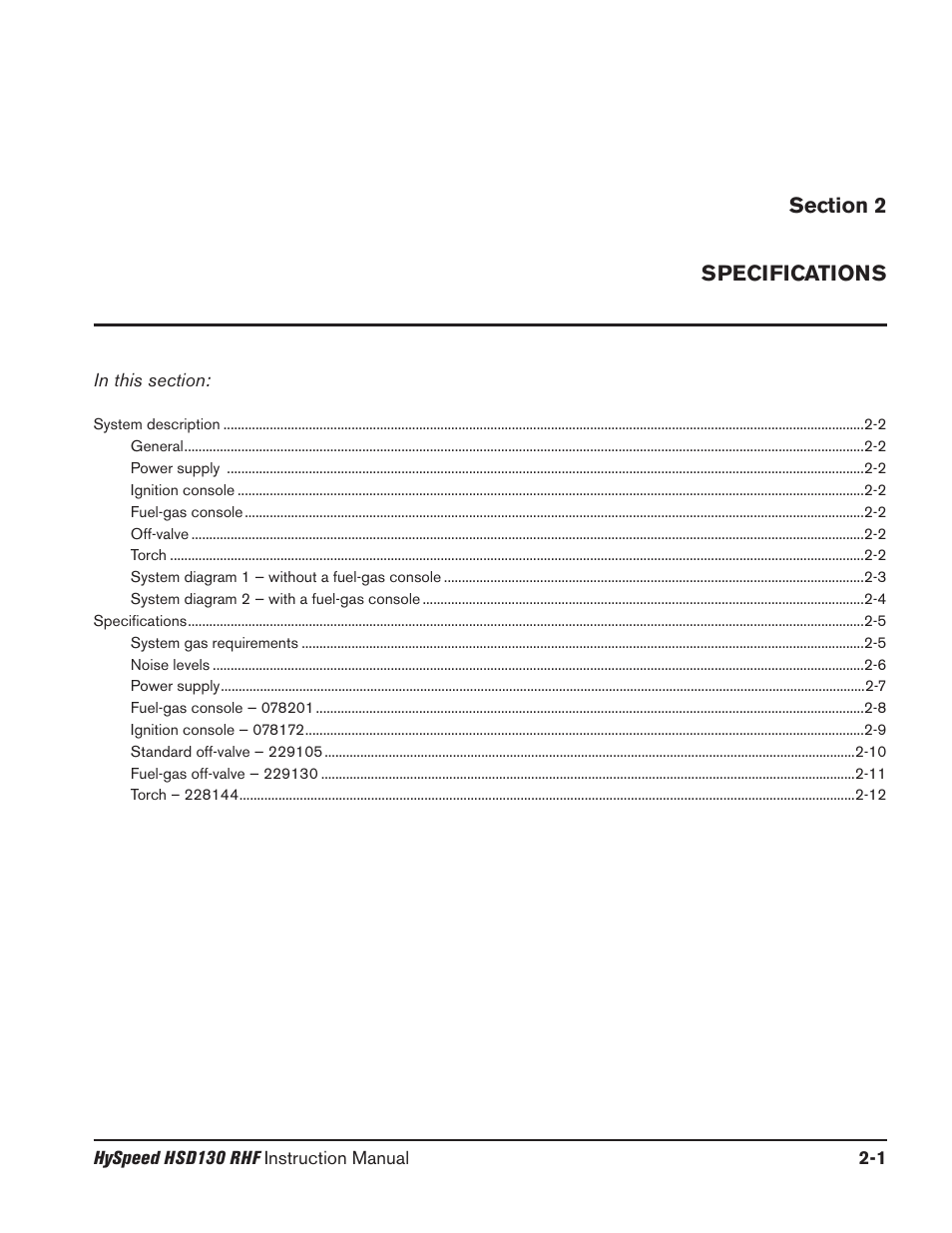 Section 2 specifications, Seguridad de toma a tierra b-6 | Hypertherm HSD130 HySpeed Plasma User Manual | Page 57 / 233
