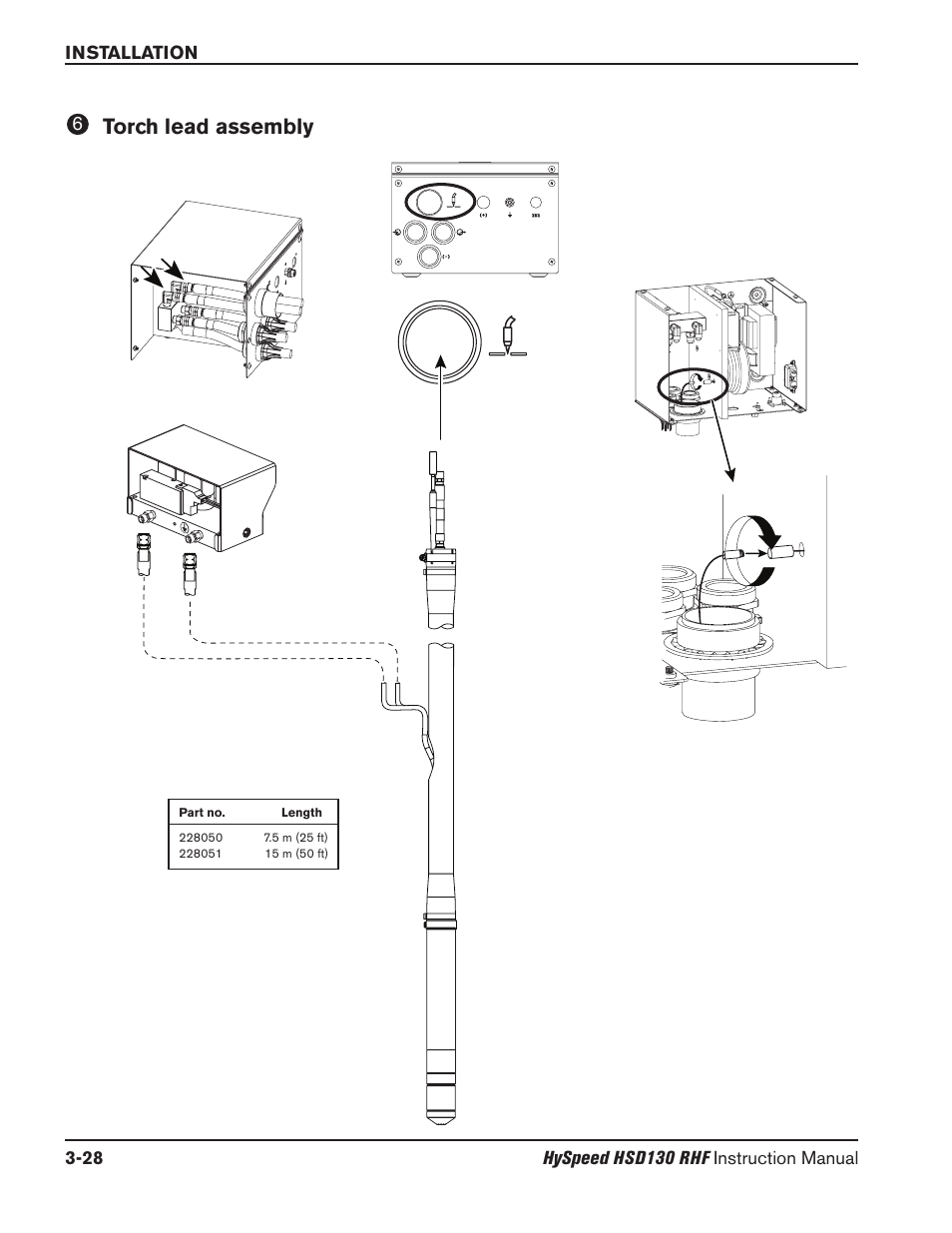 Grounding diagram -14, Torch lead assembly -28, Torch lead assembly | Hypertherm HSD130 HySpeed Plasma User Manual | Page 96 / 233