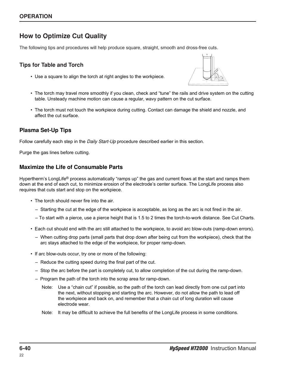 How to optimize cut quality | Hypertherm HT2000-200 Volt User Manual | Page 135 / 289