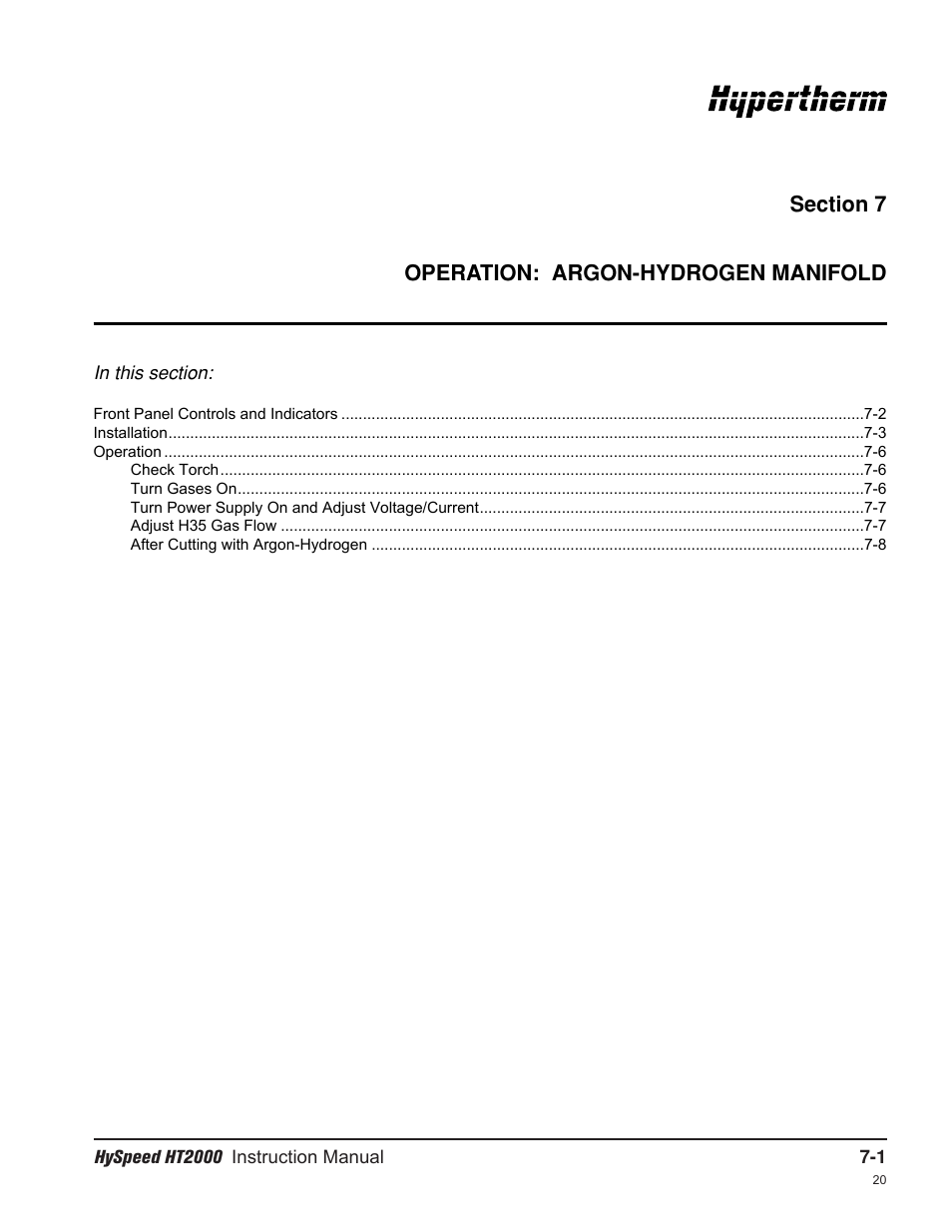 Hypertherm HT2000-200 Volt User Manual | Page 138 / 289