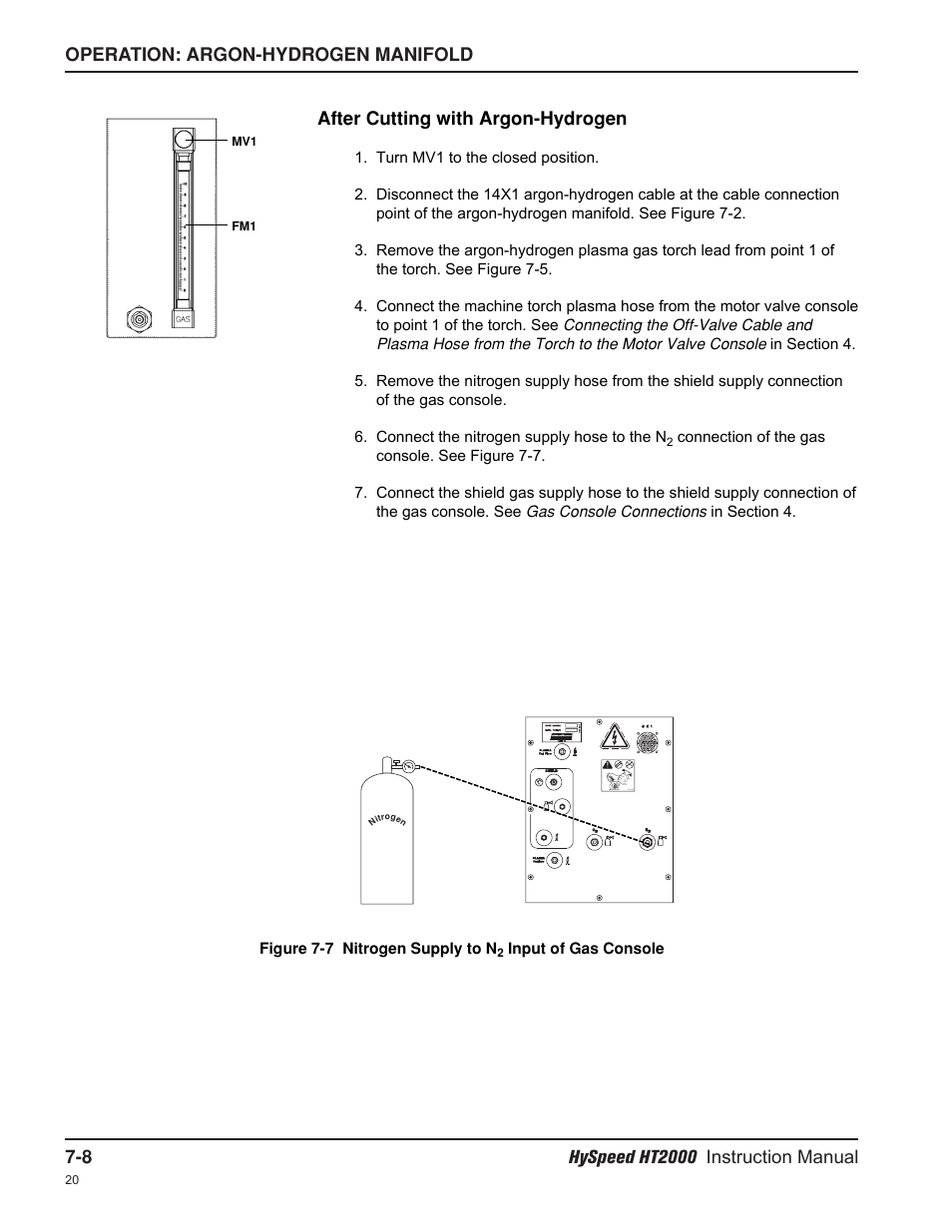 After cutting with argon-hydrogen | Hypertherm HT2000-200 Volt User Manual | Page 145 / 289