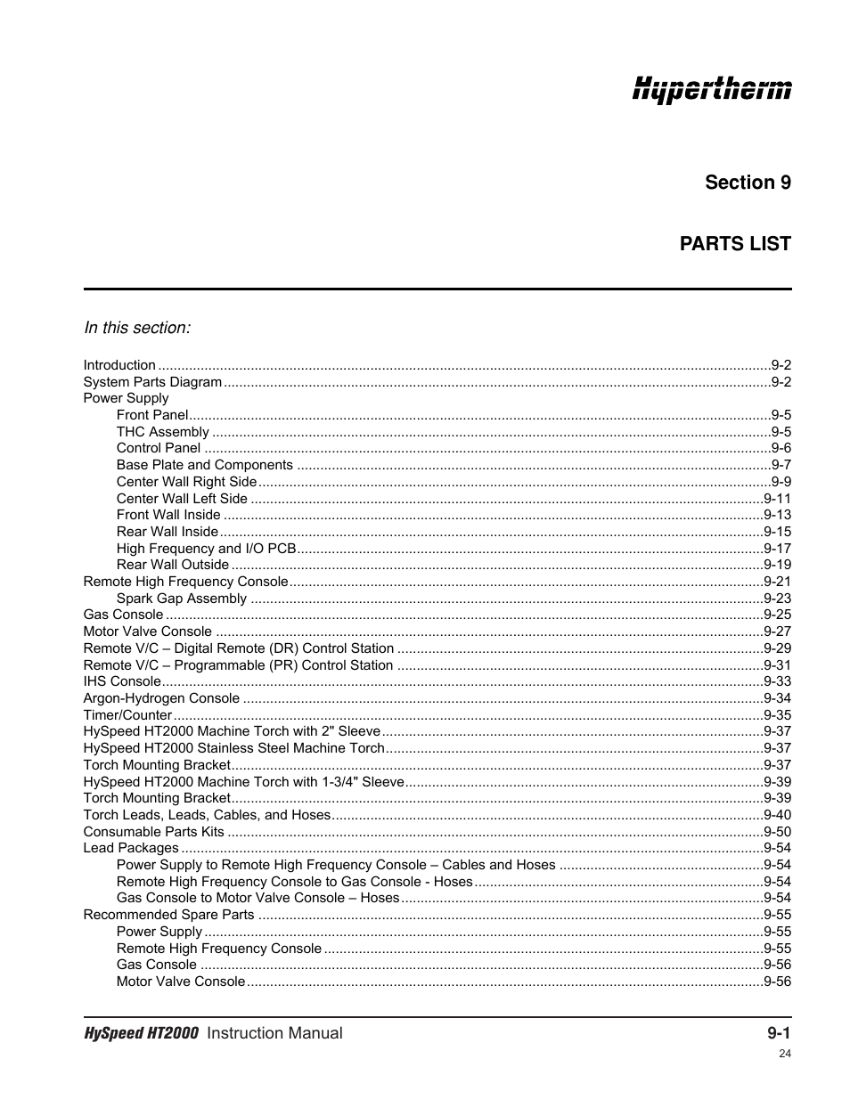 Hypertherm HT2000-200 Volt User Manual | Page 176 / 289