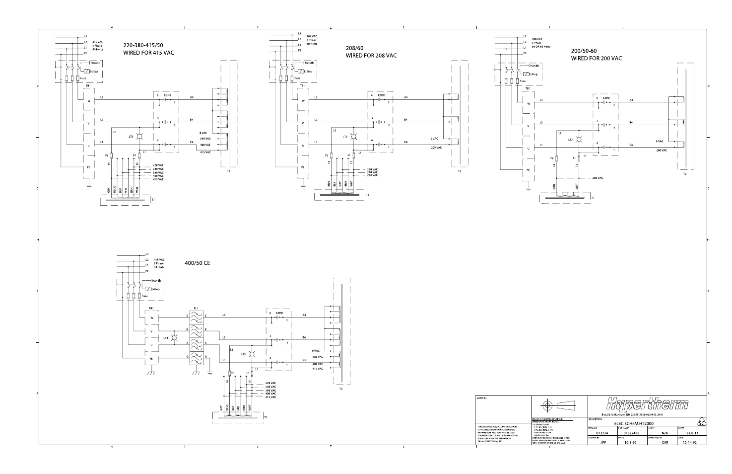 Hypertherm HT2000-200 Volt User Manual | Page 250 / 289