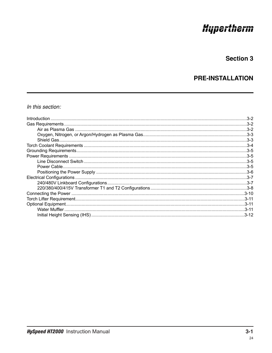 Hypertherm HT2000-200 Volt User Manual | Page 42 / 289