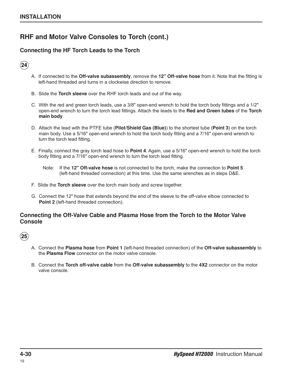 Rhf and motor valve consoles to torch (cont.) | Hypertherm HT2000-200 Volt User Manual | Page 83 / 289