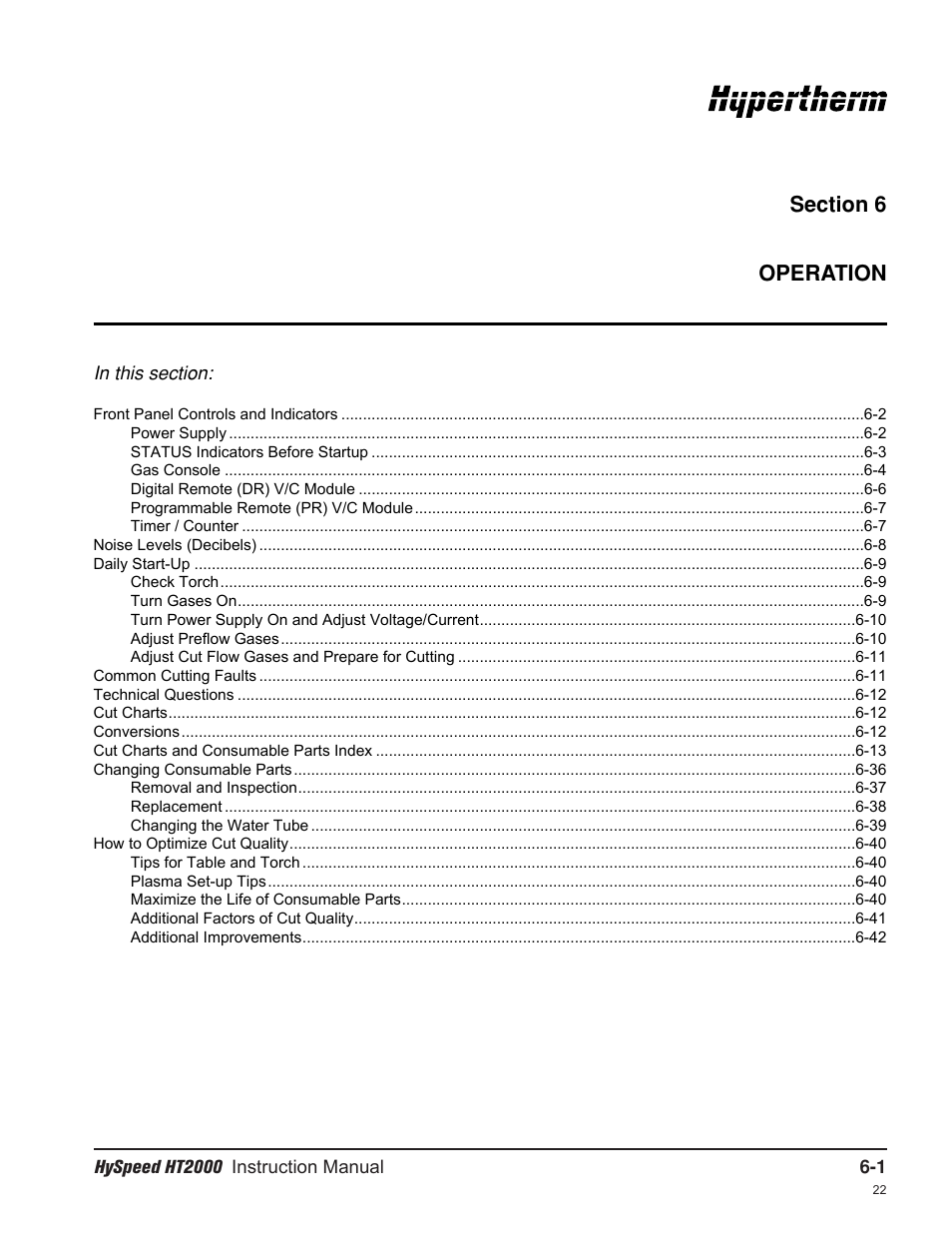 Hypertherm HT2000-200 Volt User Manual | Page 96 / 289