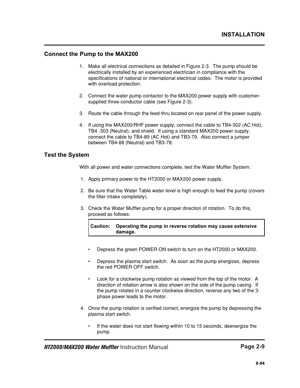 Hypertherm HT2000 Water Muffler User Manual | Page 18 / 39