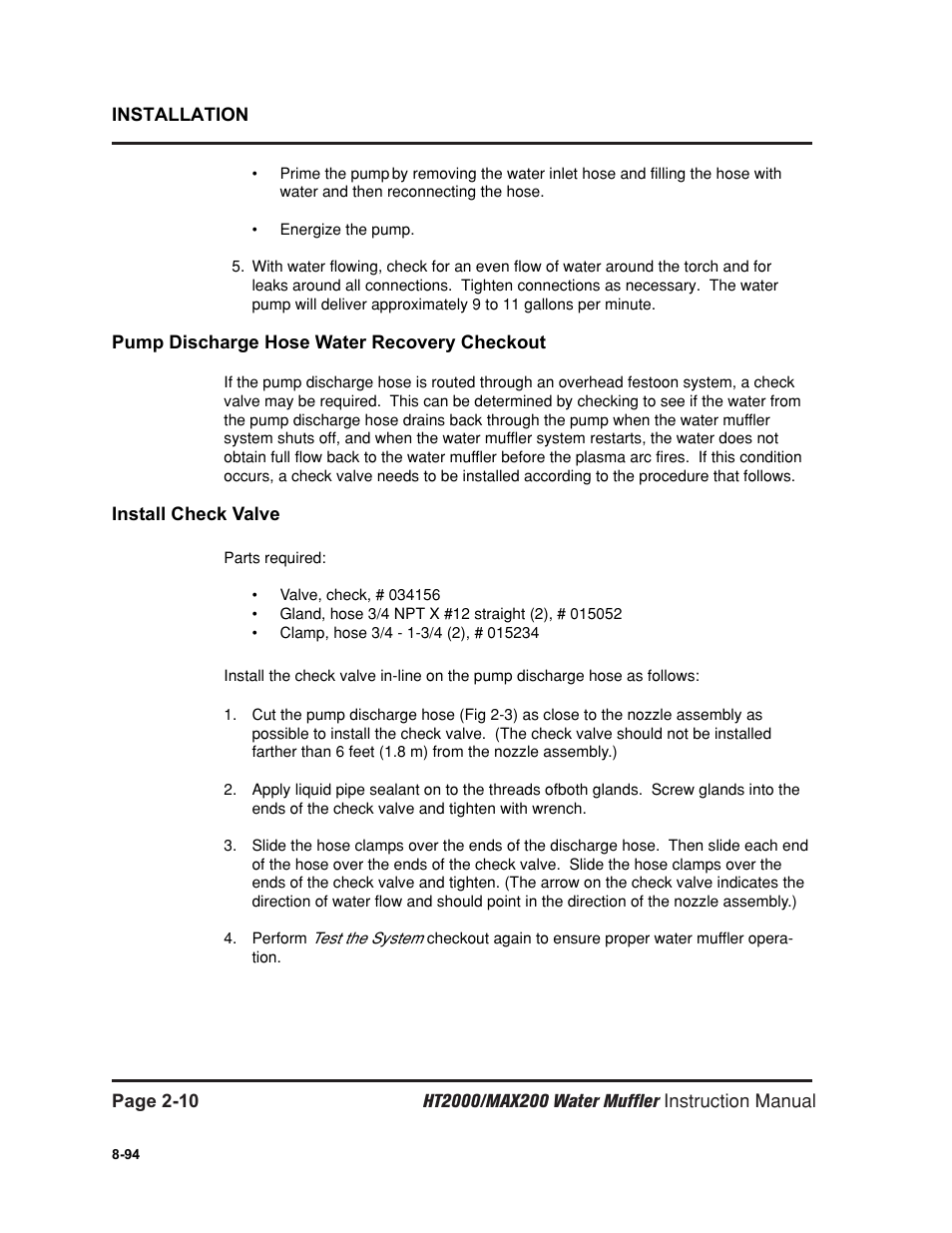 Hypertherm HT2000 Water Muffler User Manual | Page 19 / 39