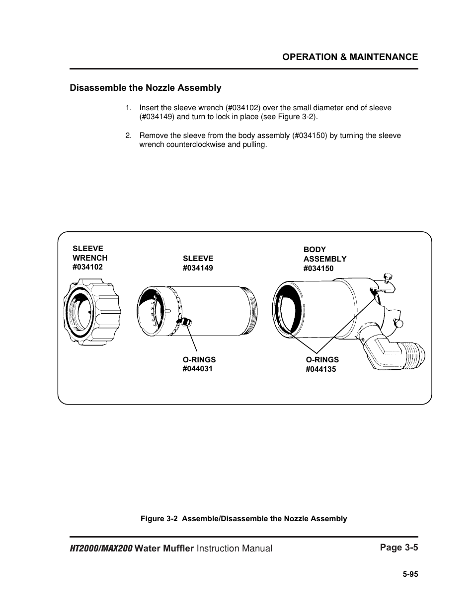 Disassemble the nozzle assembly -5 | Hypertherm HT2000 Water Muffler User Manual | Page 24 / 39