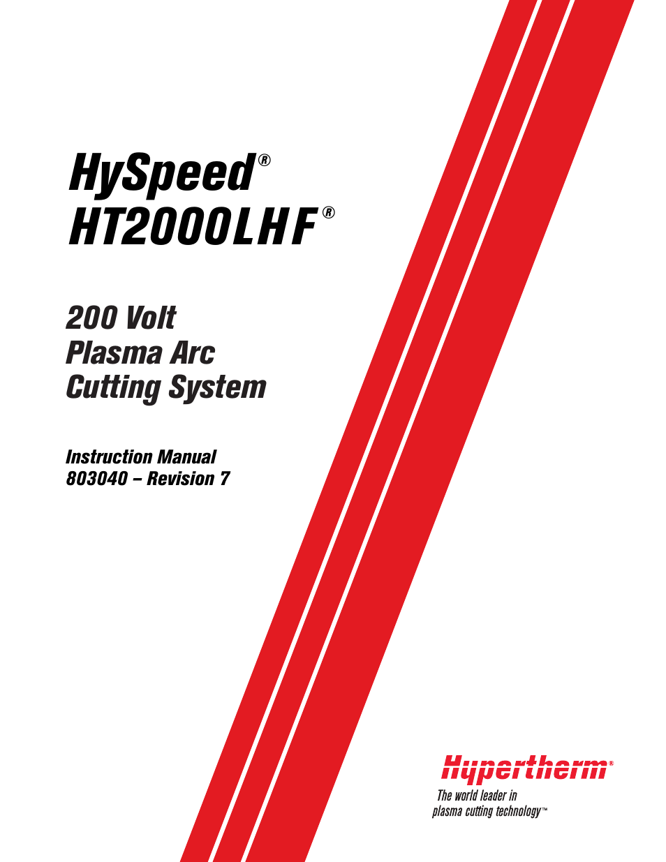 Hypertherm HT200LHF-200 Volt HySpeed User Manual | 202 pages