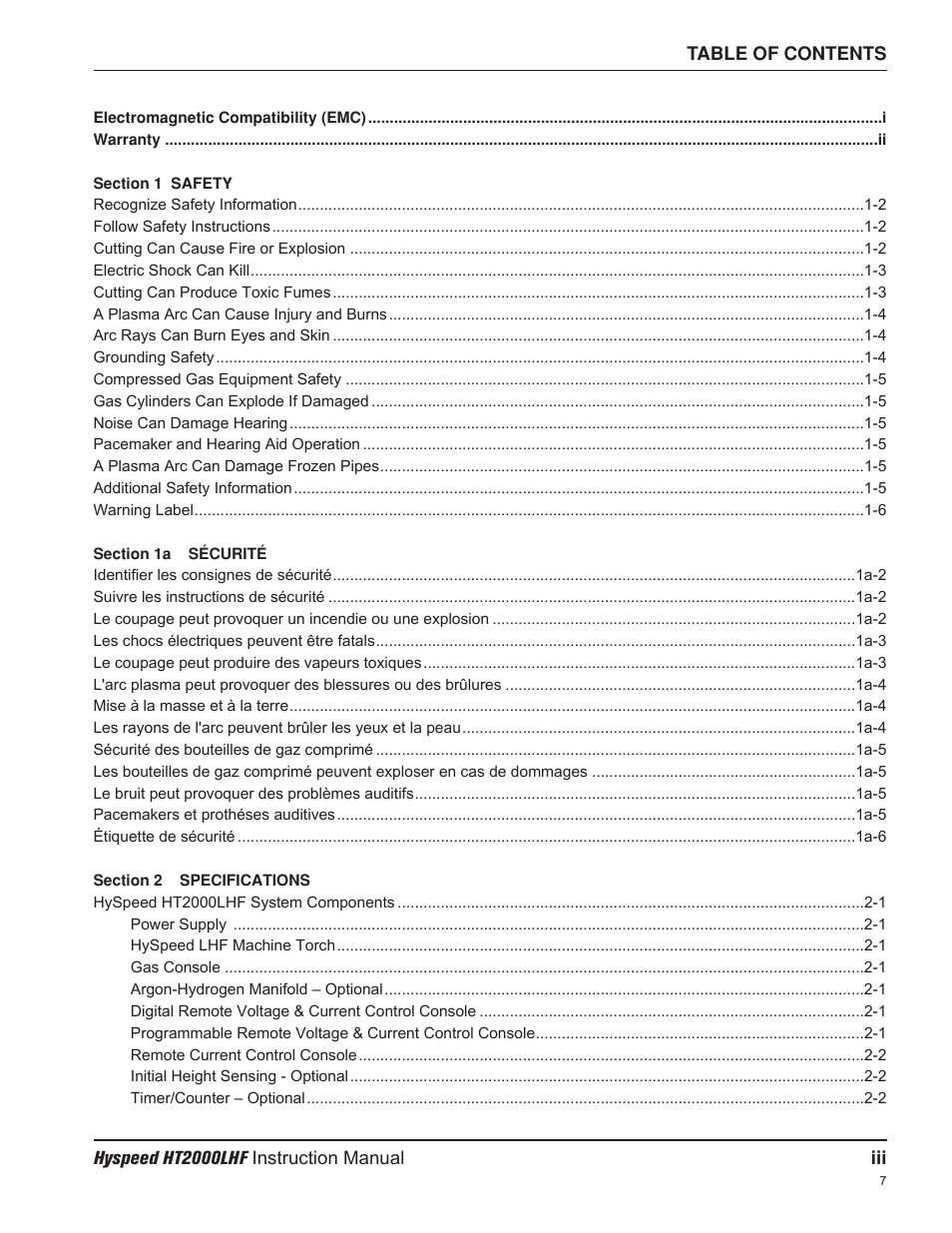 Hypertherm HT200LHF-200 Volt HySpeed User Manual | Page 10 / 202